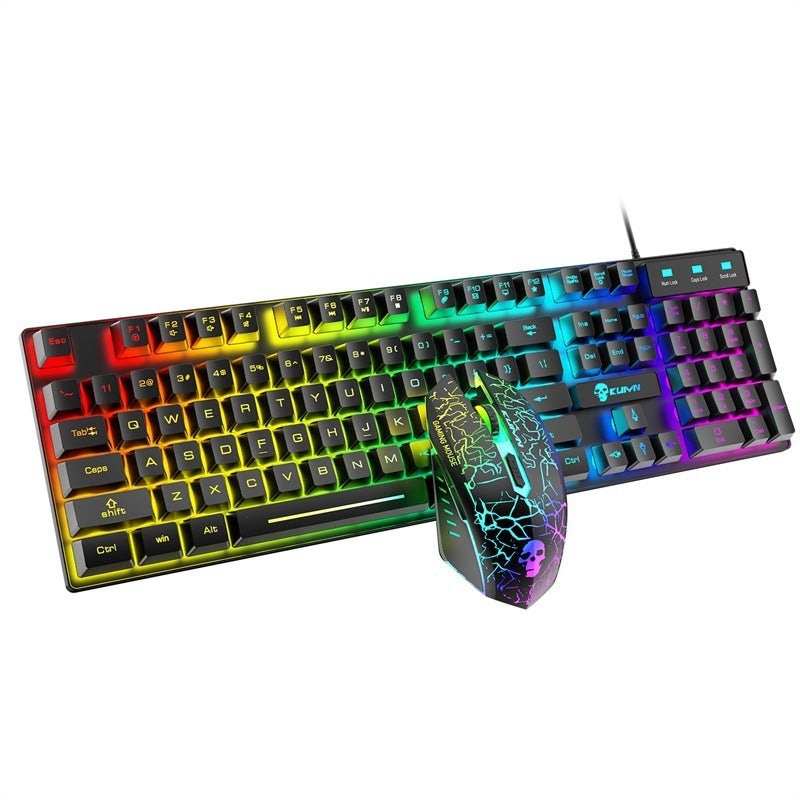 Conjunto de teclado y mouse luminosos Kuiying T6RGB
