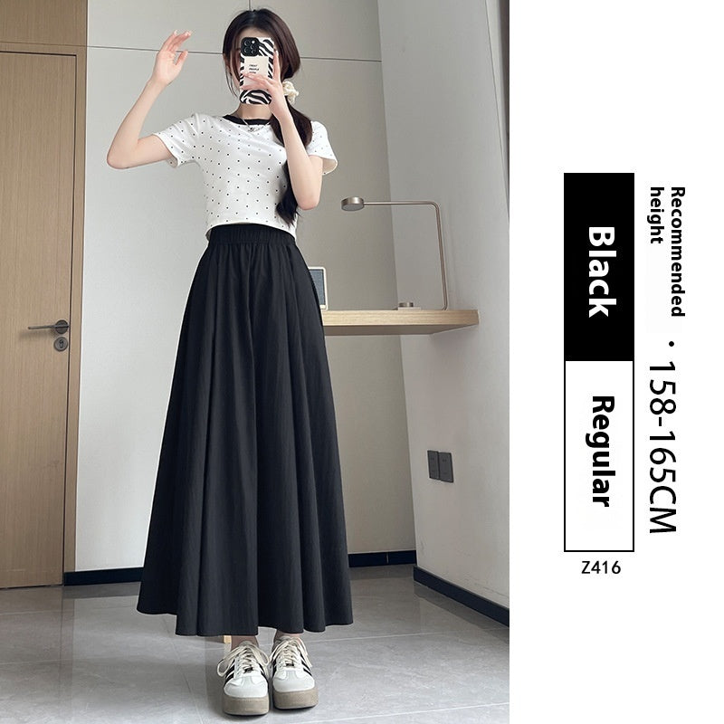 Vestido plisado adelgazante de verano con cintura alta y corte A