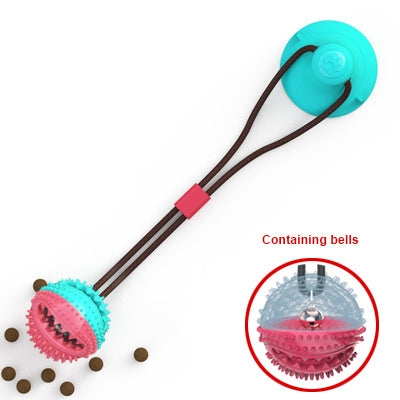 Juguetes para perros con ventosa de silicona, pelota interactiva para tirar, juguete para masticar, morder, limpiar los dientes, cepillo de dientes, alimentación, suministros para mascotas