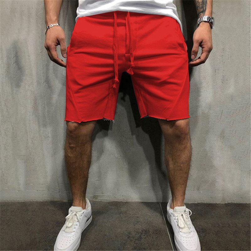 Pantalones cortos deportivos grises de verano para hombre para gimnasio.