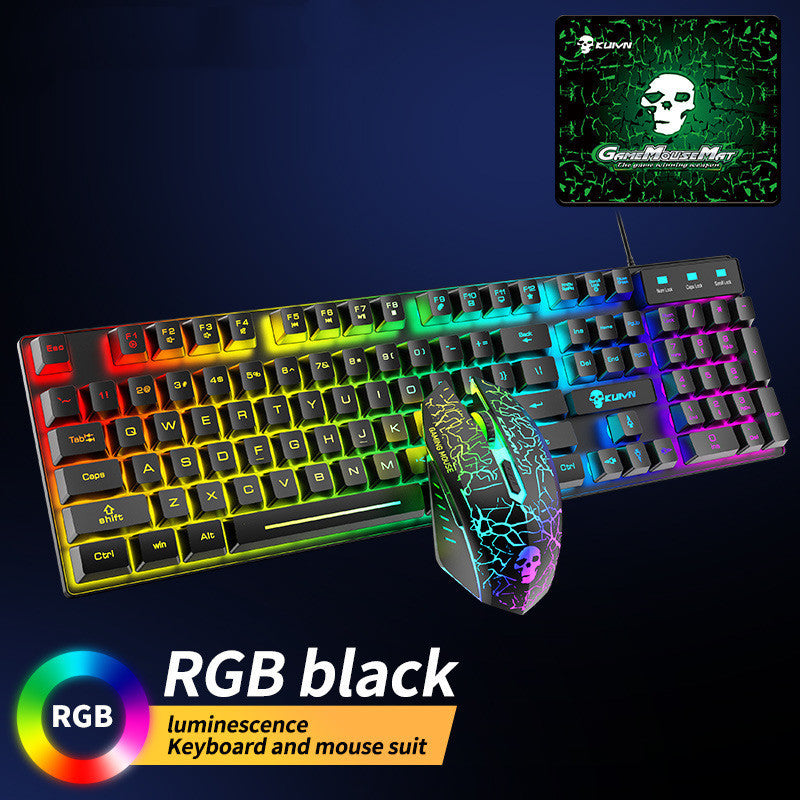 Conjunto de teclado y mouse luminosos Kuiying T6RGB