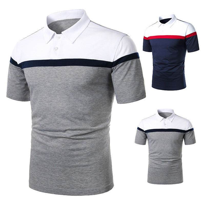 Diseño casual de combinación de colores de manga corta para hombre.