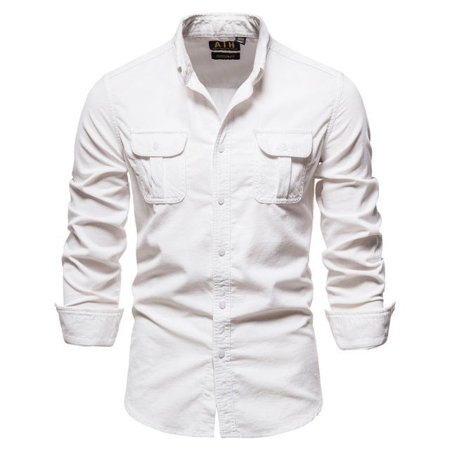 Camisas para hombres, camisas universitarias, camisetas de manga larga azules