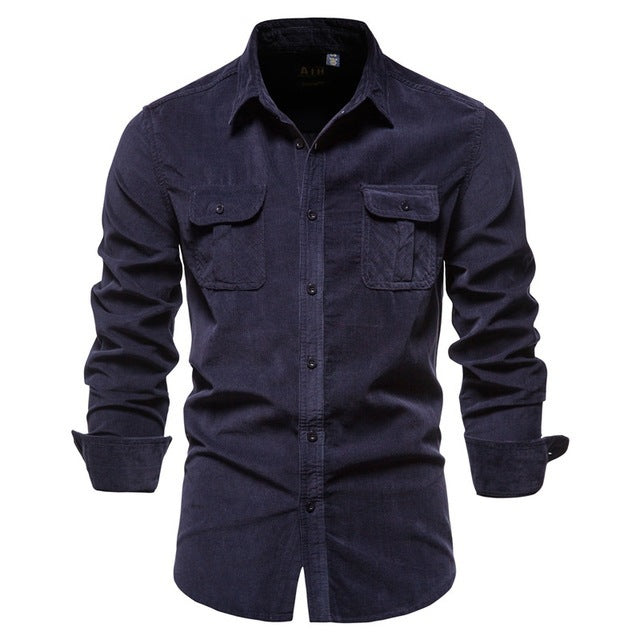 Camisas para hombres, camisas universitarias, camisetas de manga larga azules
