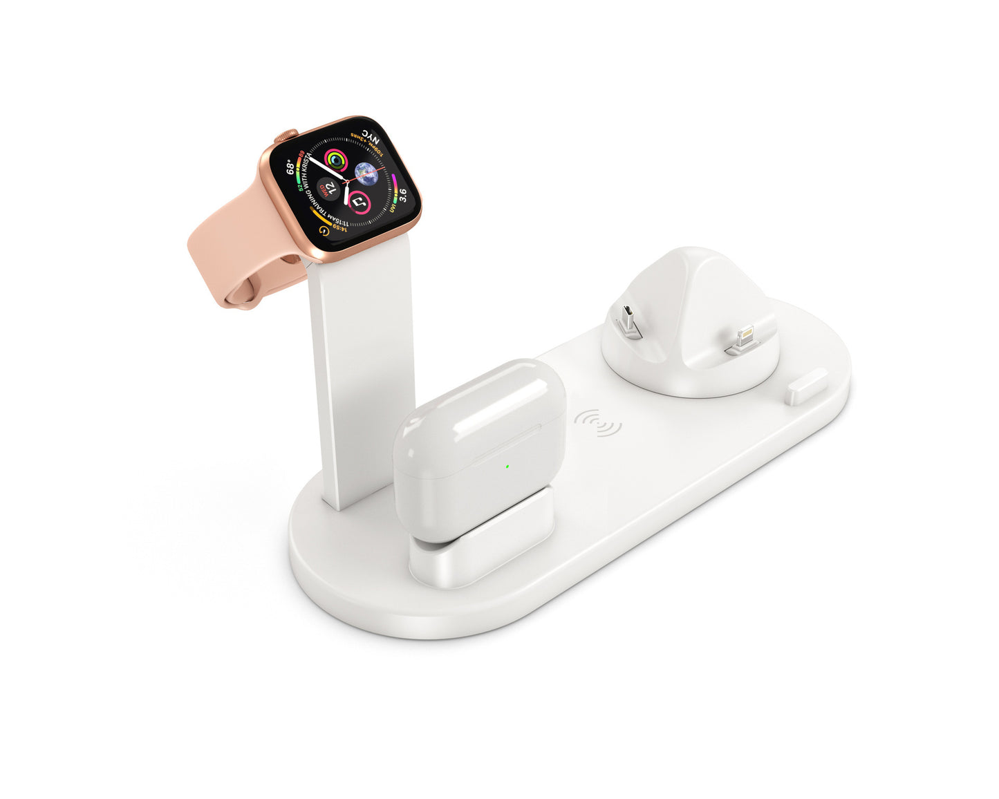 Cargador inalámbrico tres en uno para reloj y auriculares