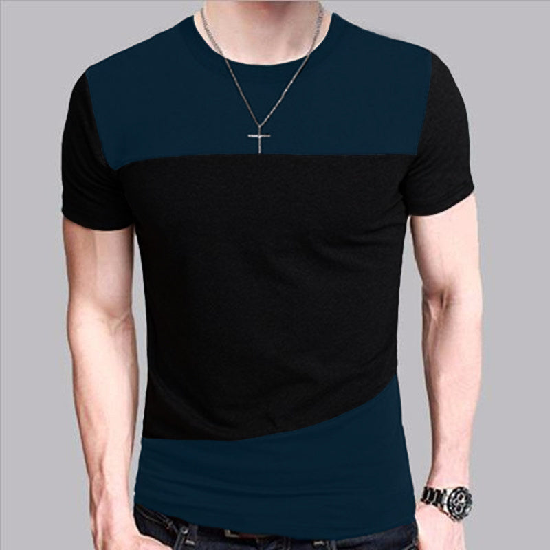 Camiseta de manga corta con cuello redondo para hombre, con colores a juego.