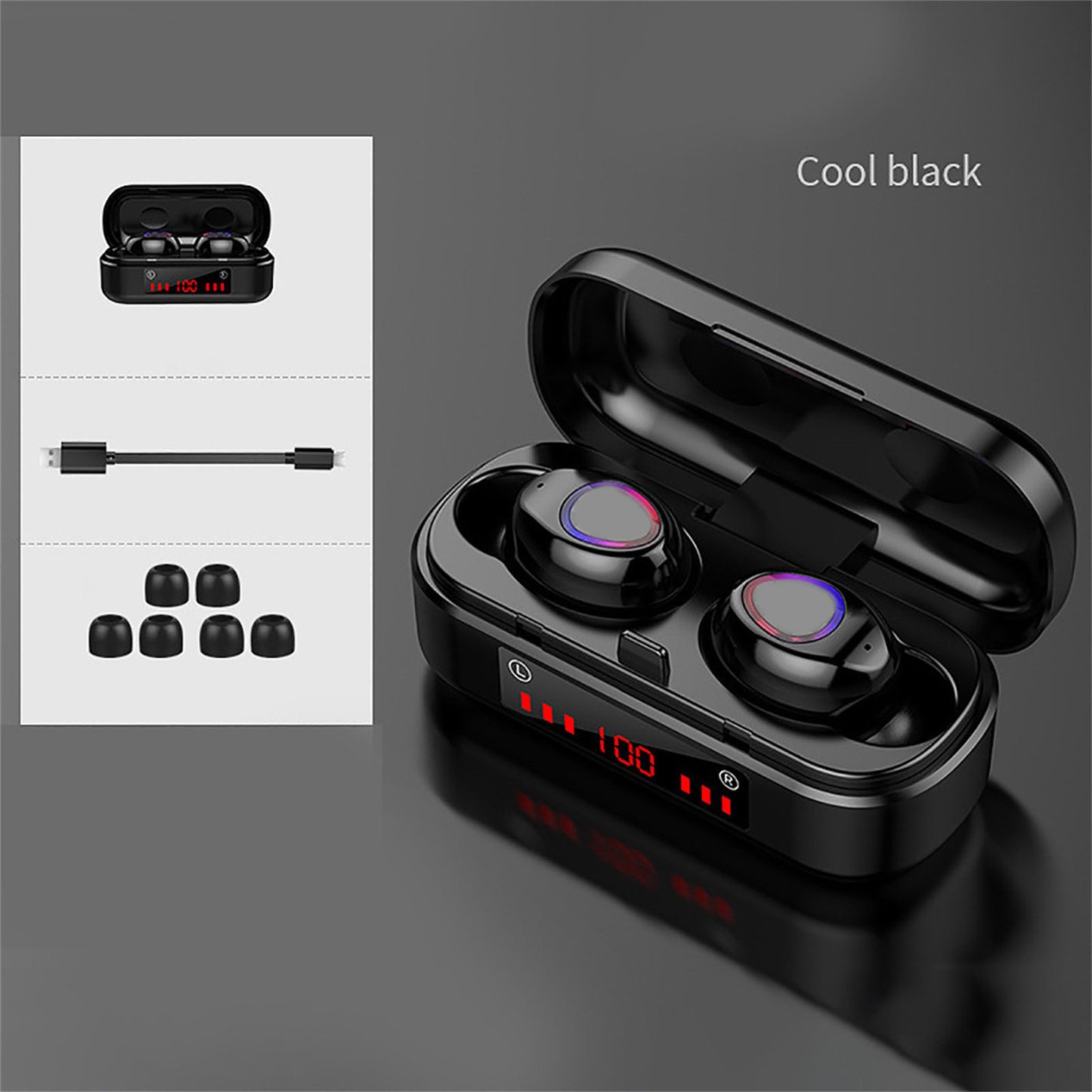 Auriculares inalámbricos Bluetooth táctiles mini binaurales transfronterizos TWS batería pantalla 5.0