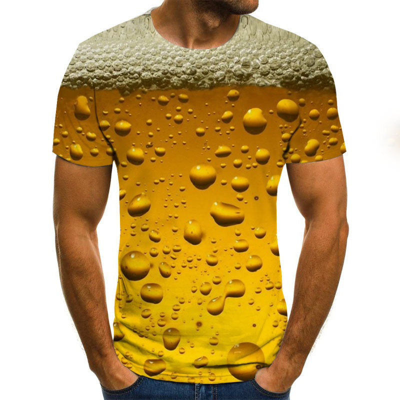 Camiseta informal de manga corta para hombre con estampado digital 3D de pƔjaro solitario y diseƱo suelto