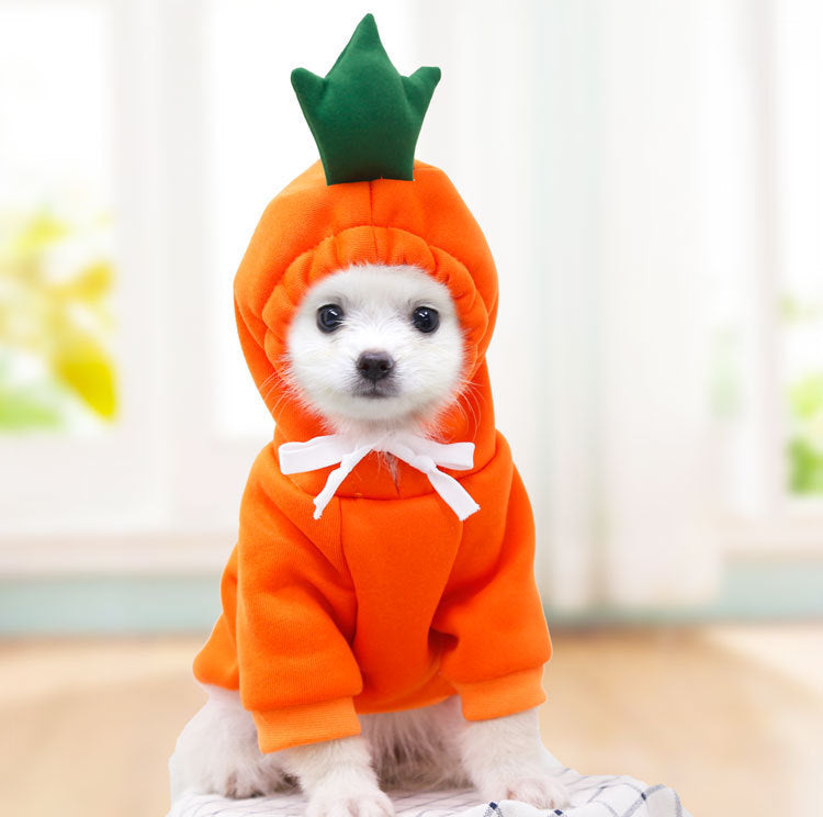 Ropa bonita con diseño de frutas para perros pequeños, sudaderas con capucha, ropa de invierno cálida de forro polar para mascotas, disfraz para cachorros y gatos, abrigo para chihuahua francés.