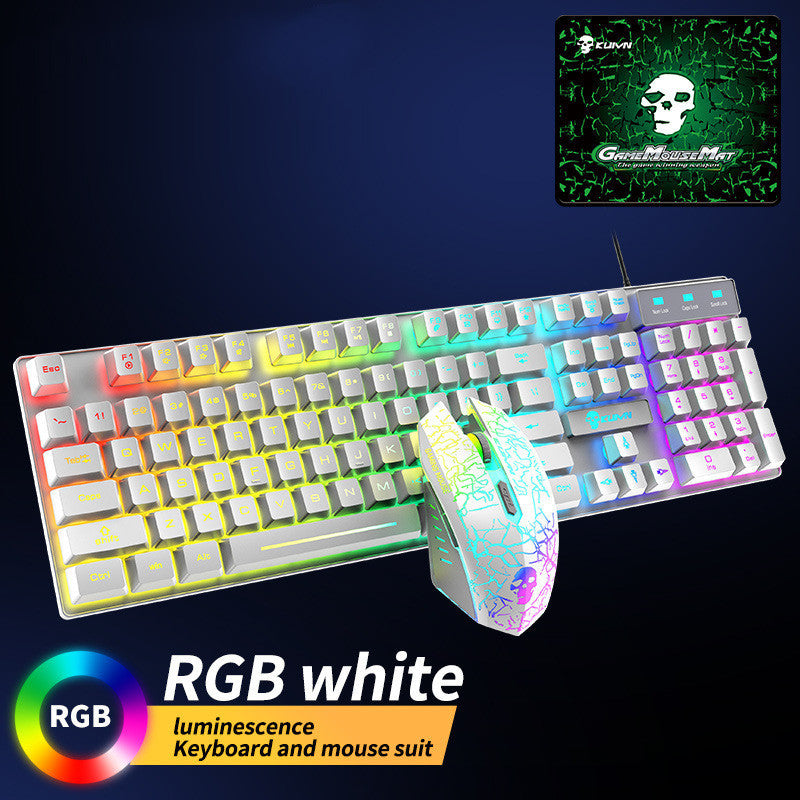 Conjunto de teclado y mouse luminosos Kuiying T6RGB
