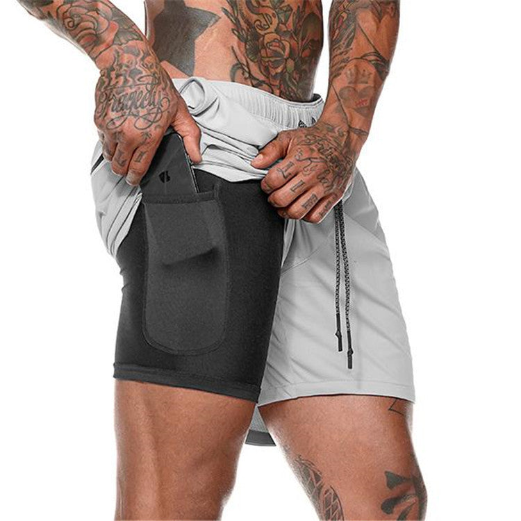 Pantalones cortos de compresión con bolsillo.