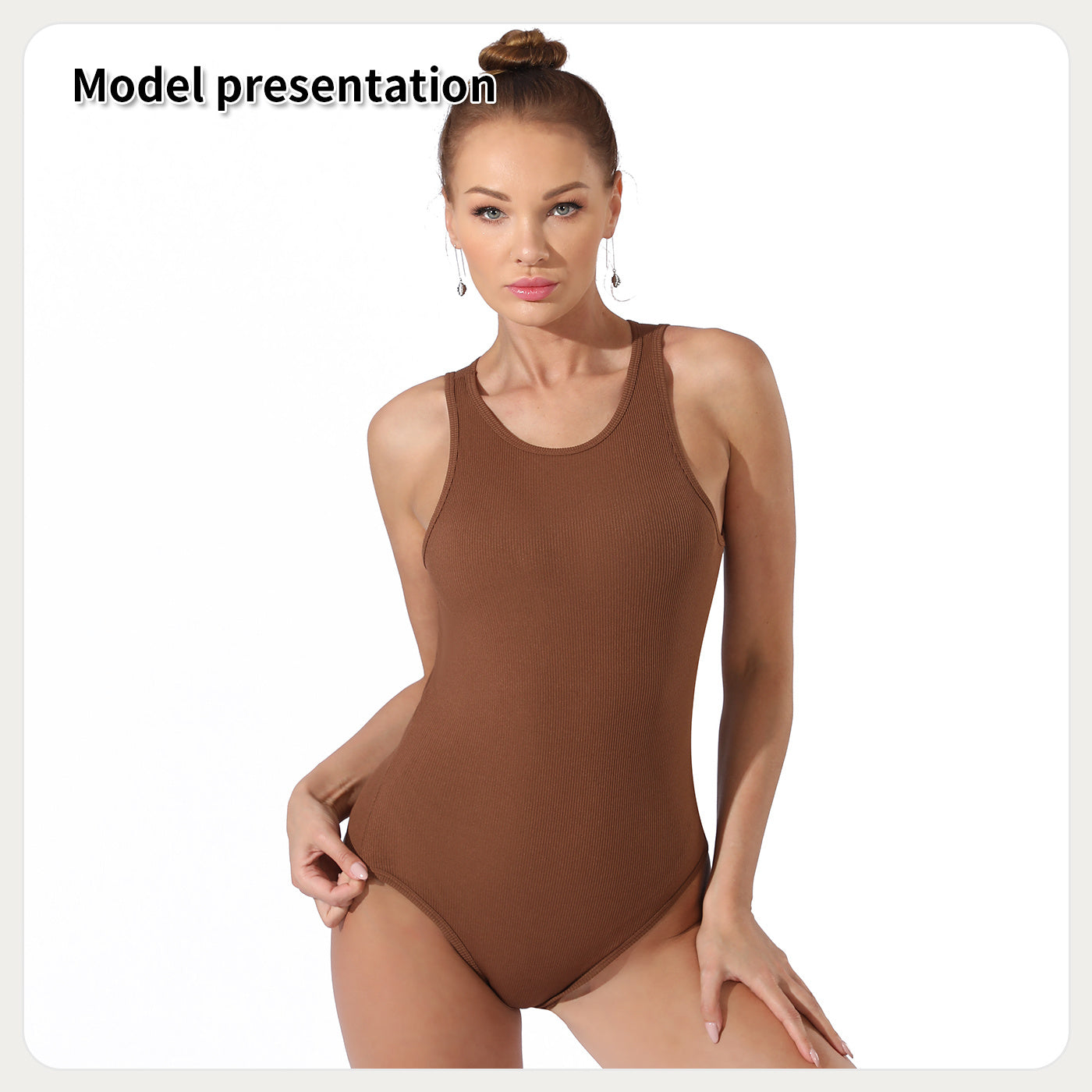 Body sencillo de color liso para mujer