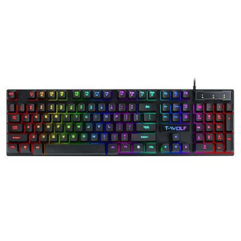 Teclado flotante con cable USB luminoso para juegos