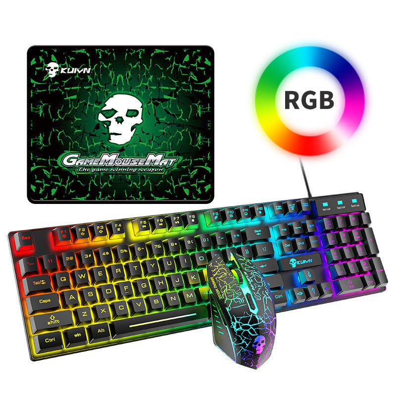 Conjunto de teclado y mouse luminosos Kuiying T6RGB