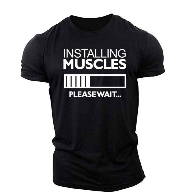 Camiseta de manga corta fitness popular para hombre