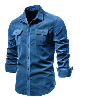 Camisas para hombres, camisas universitarias, camisetas de manga larga azules