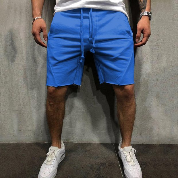 Pantalones cortos deportivos grises de verano para hombre para gimnasio.
