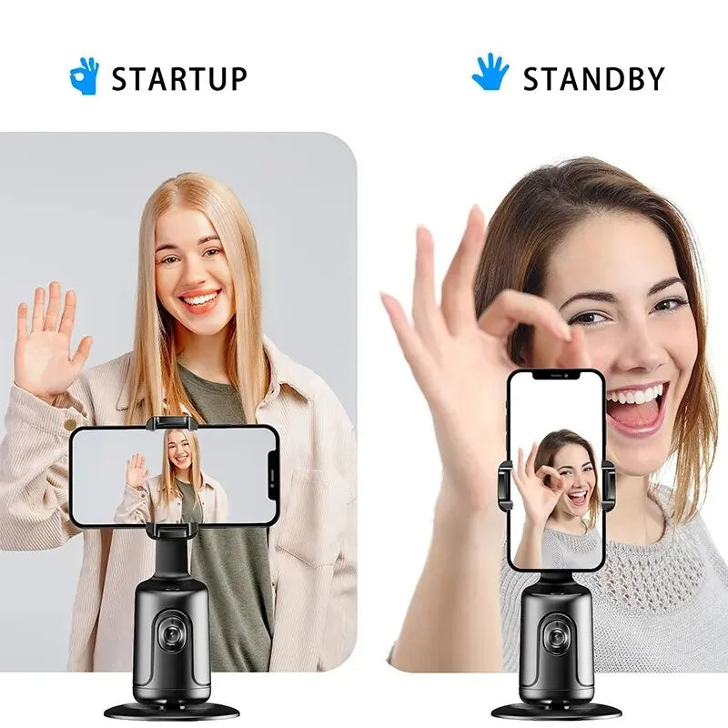 Cardán con seguimiento facial automático de 360 grados, estabilizador inteligente con IA, soporte para teléfono inteligente, video, vlogs, trípode en vivo