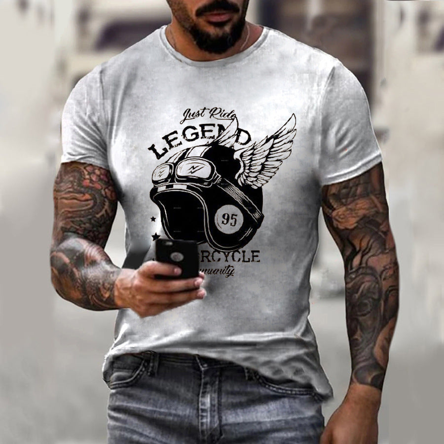 Camiseta deportiva informal de manga corta con estampado 3D para hombre