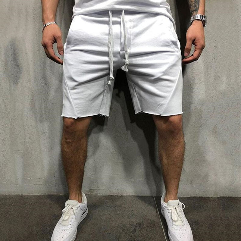 Pantalones cortos deportivos grises de verano para hombre para gimnasio.