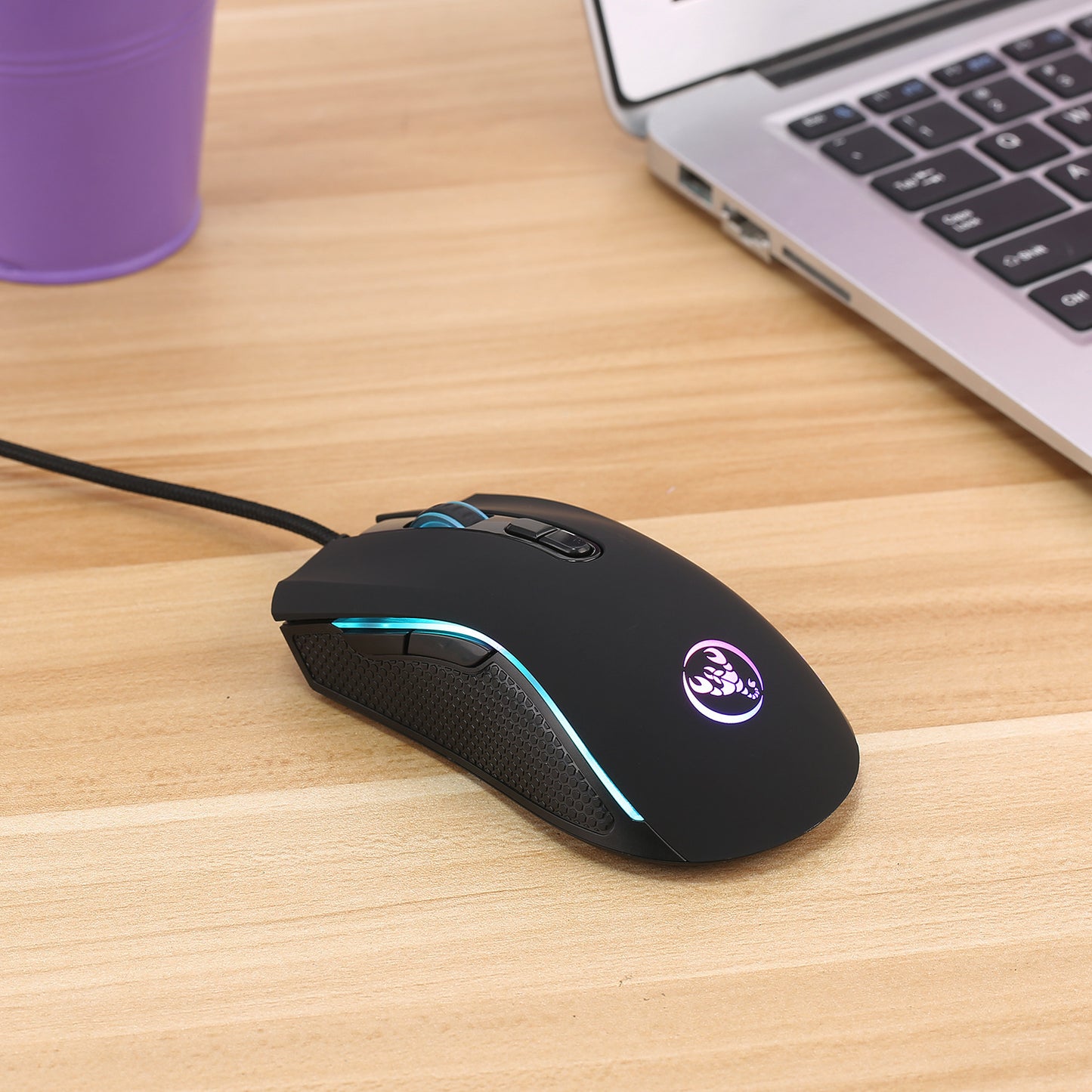 Teclado flotante con cable USB luminoso para juegos