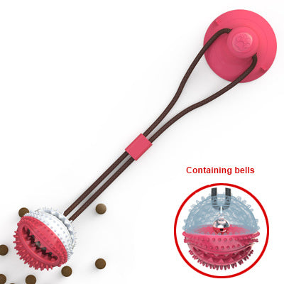 Juguetes para perros con ventosa de silicona, pelota interactiva para tirar, juguete para masticar, morder, limpiar los dientes, cepillo de dientes, alimentación, suministros para mascotas