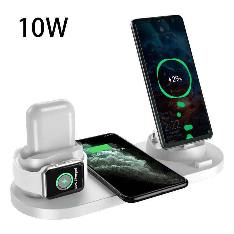 Cargador inalámbrico para teléfonos celulares, cargador rápido para teléfono, almohadilla de carga rápida para teléfono, reloj, estación de carga 6 en 1