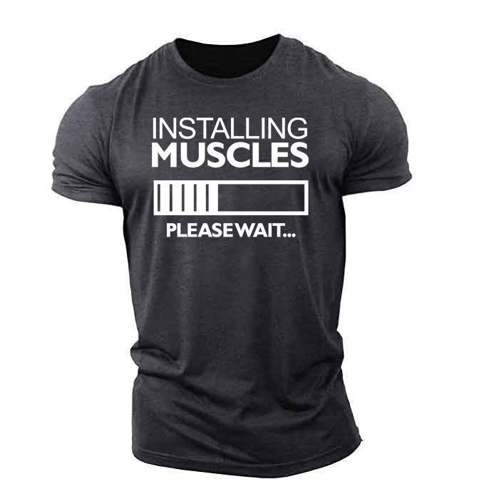 Camiseta de manga corta fitness popular para hombre