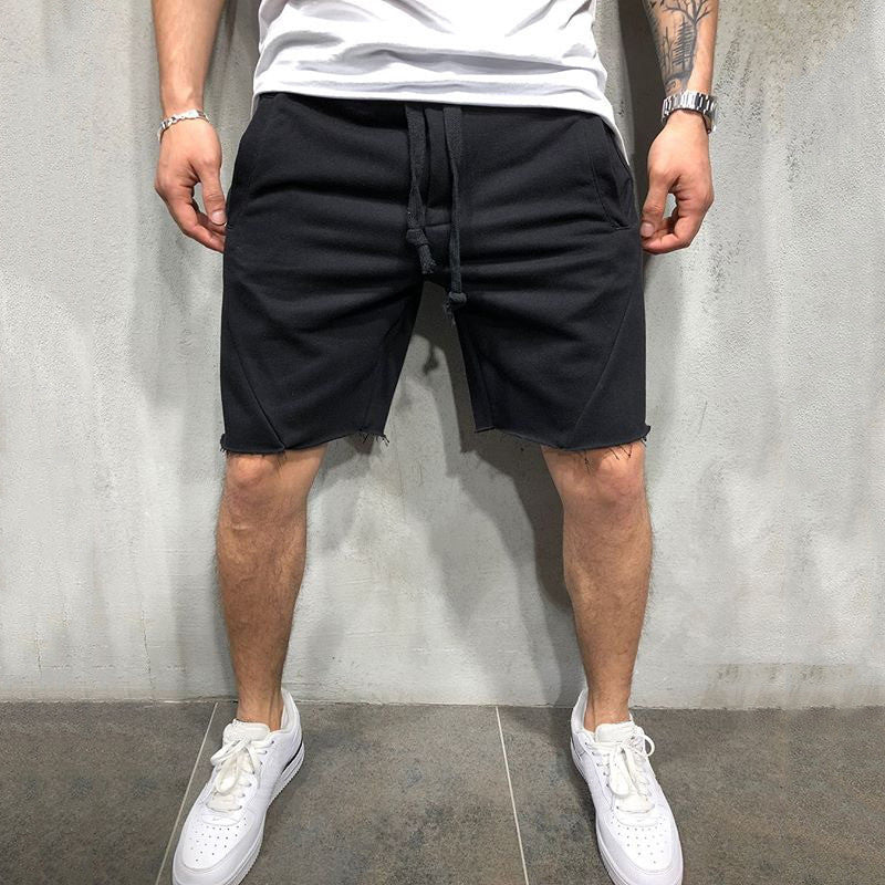 Pantalones cortos deportivos grises de verano para hombre para gimnasio.