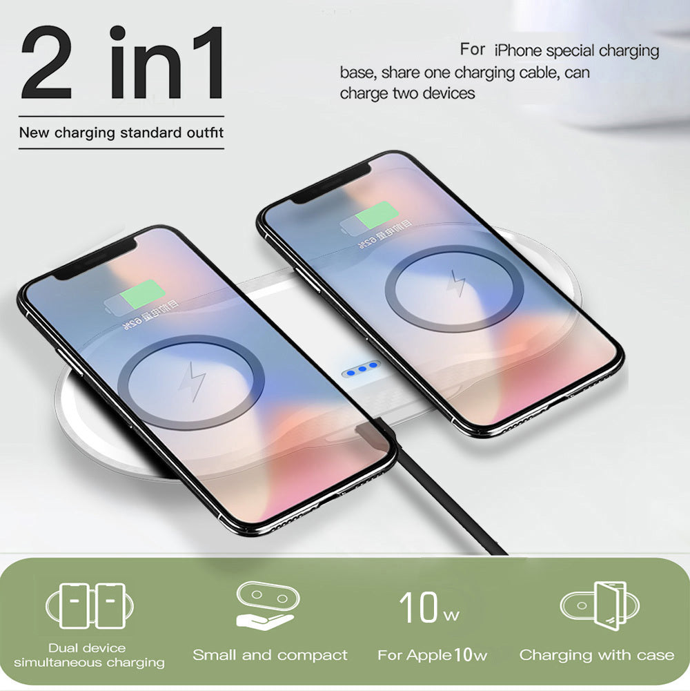 Cargador inalámbrico para dos teléfonos móviles
