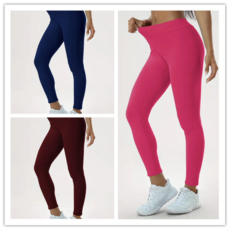 Pantalones para mujer, cintura alta, elásticos, ajustados y con realce para fitness