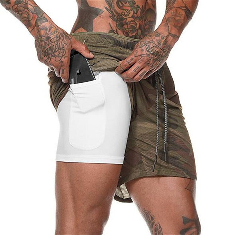 Pantalones cortos de compresión con bolsillo.