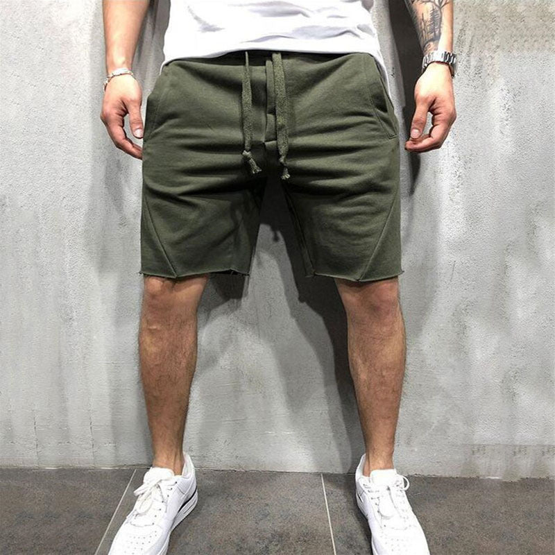 Pantalones cortos deportivos grises de verano para hombre para gimnasio.