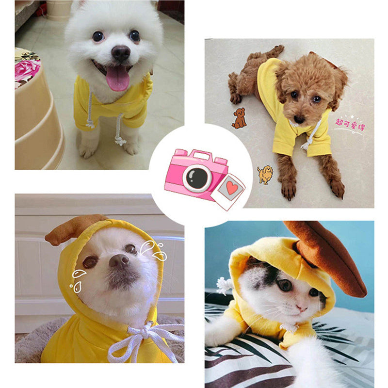 Ropa bonita con diseño de frutas para perros pequeños, sudaderas con capucha, ropa de invierno cálida de forro polar para mascotas, disfraz para cachorros y gatos, abrigo para chihuahua francés.