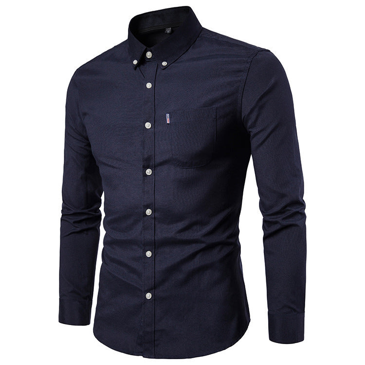 Camisas de vestir de manga larga y ajustadas para hombre