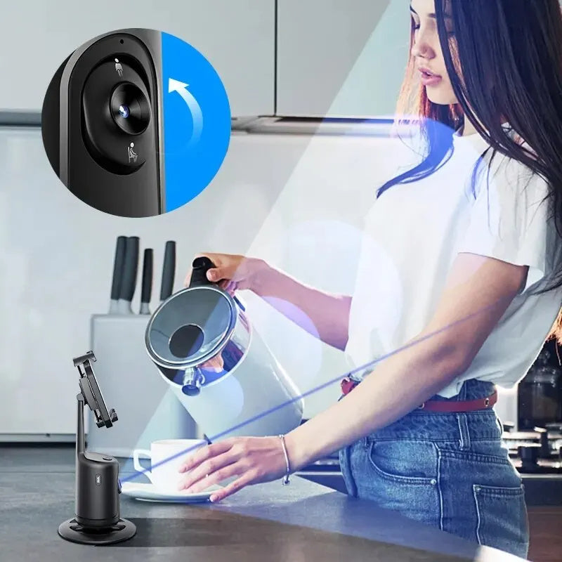 Cardán con seguimiento facial automático de 360 grados, estabilizador inteligente con IA, soporte para teléfono inteligente, video, vlogs, trípode en vivo