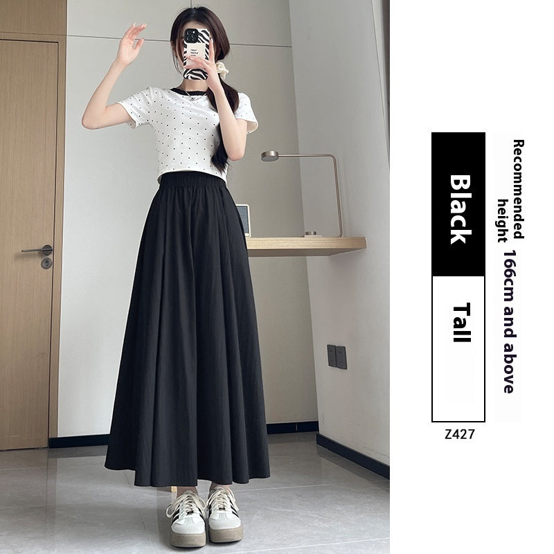 Vestido plisado adelgazante de verano con cintura alta y corte A