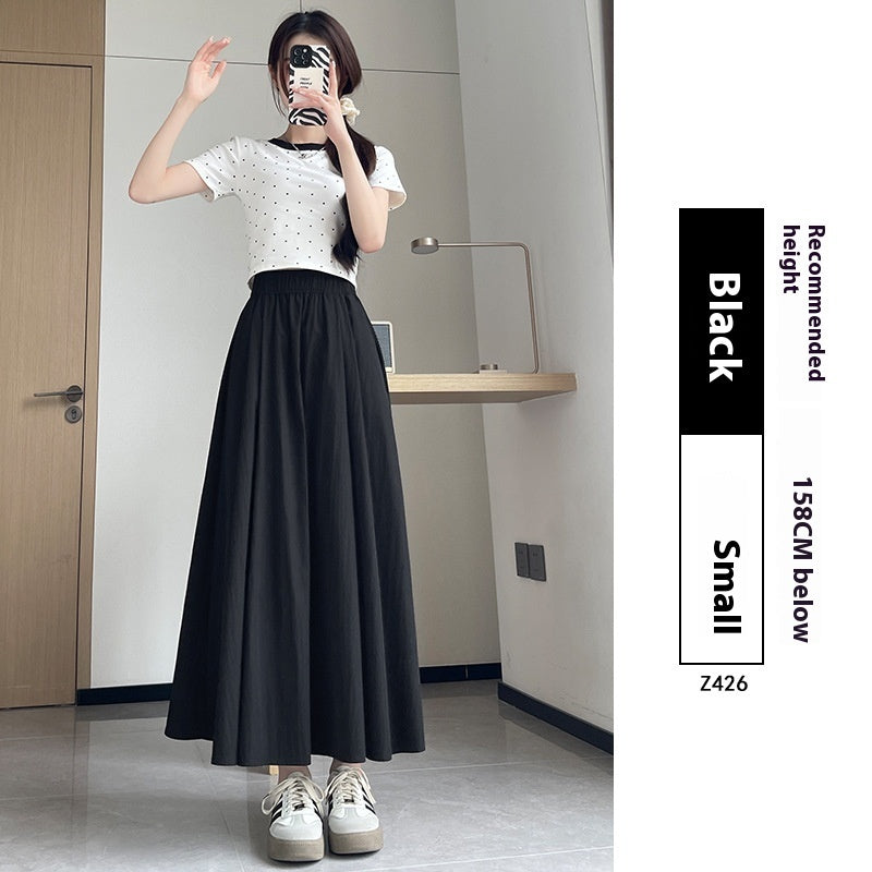 Vestido plisado adelgazante de verano con cintura alta y corte A