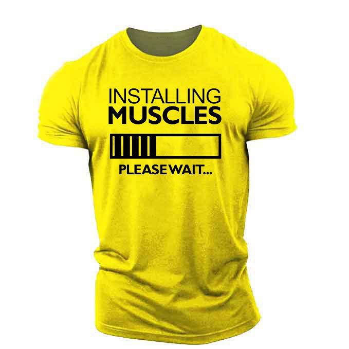 Camiseta de manga corta fitness popular para hombre
