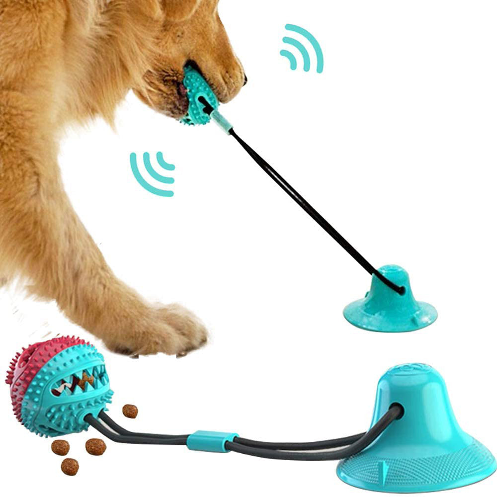 Juguetes para perros con ventosa de silicona, pelota interactiva para tirar, juguete para masticar, morder, limpiar los dientes, cepillo de dientes, alimentación, suministros para mascotas