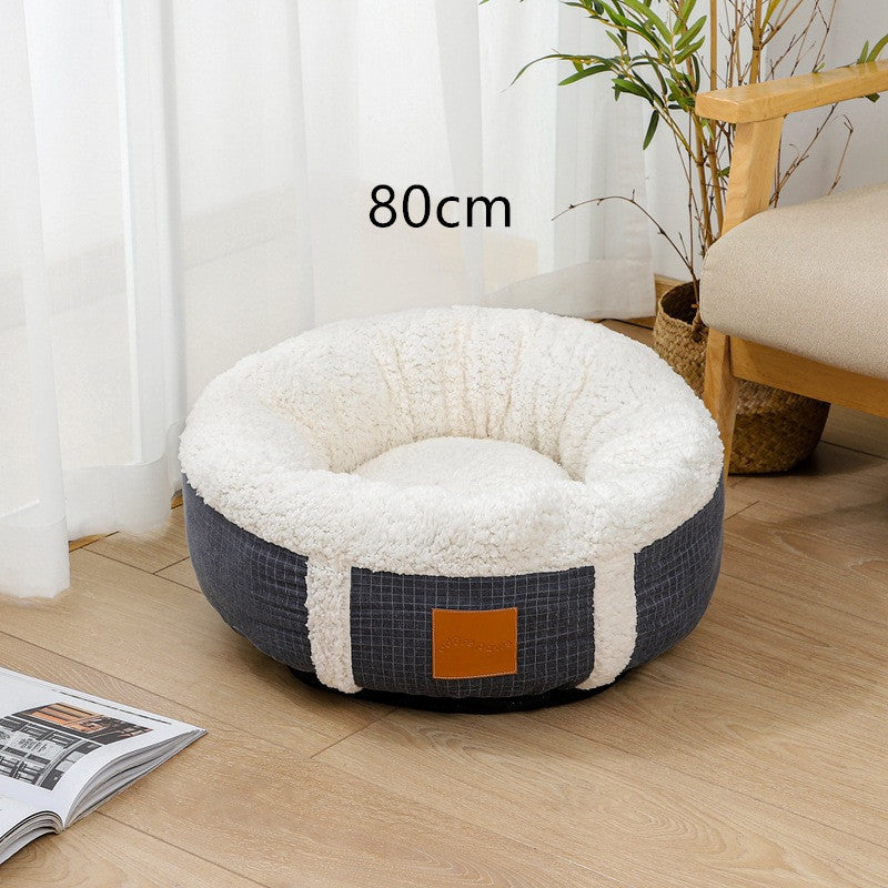 Cama para mascotas de lana de cordero súper suave y cálida para el invierno