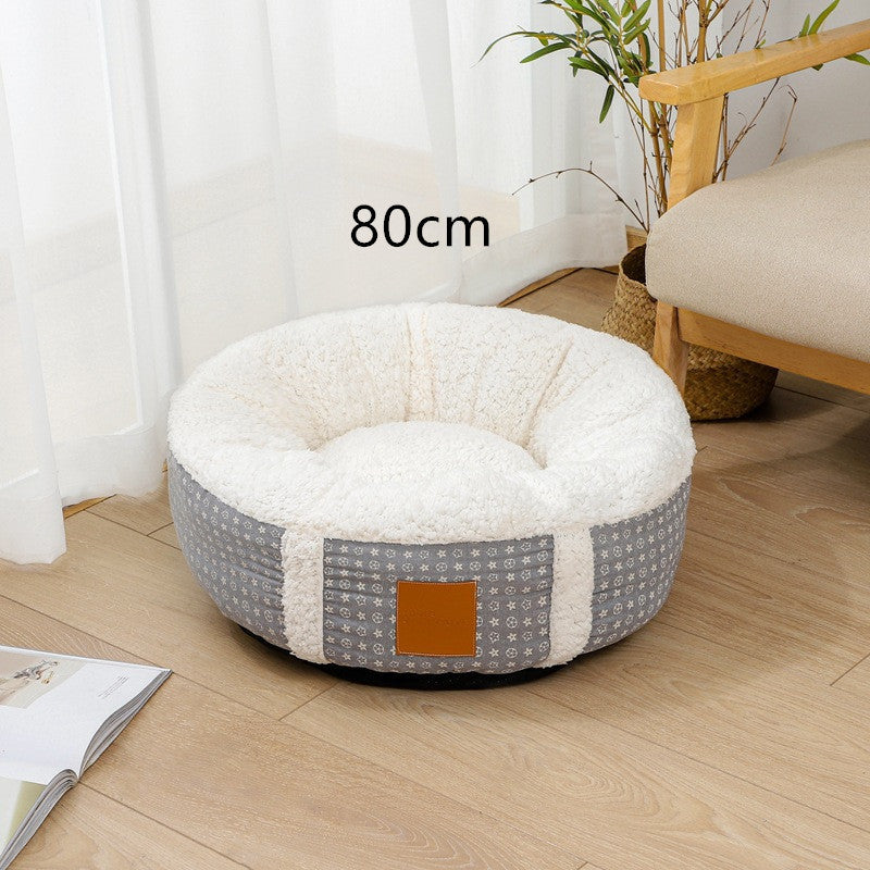 Cama para mascotas de lana de cordero súper suave y cálida para el invierno
