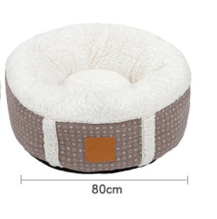 Cama para mascotas de lana de cordero súper suave y cálida para el invierno