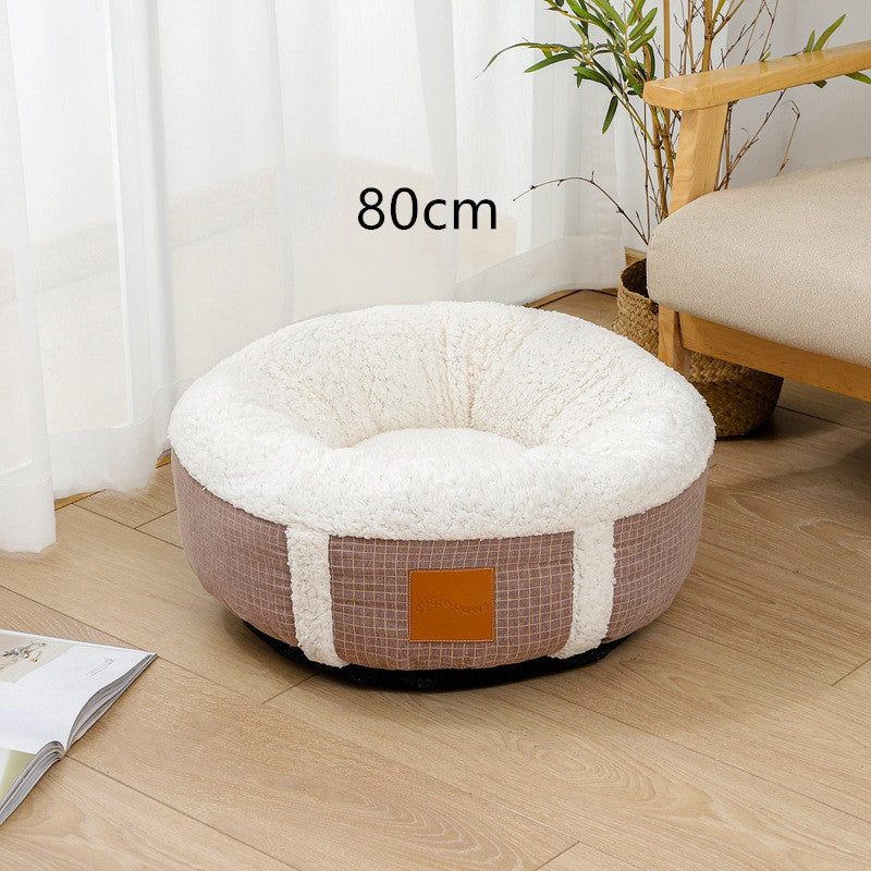 Cama para mascotas de lana de cordero súper suave y cálida para el invierno