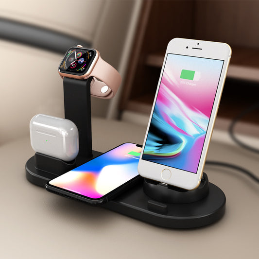 Cargador inalámbrico tres en uno para reloj y auriculares