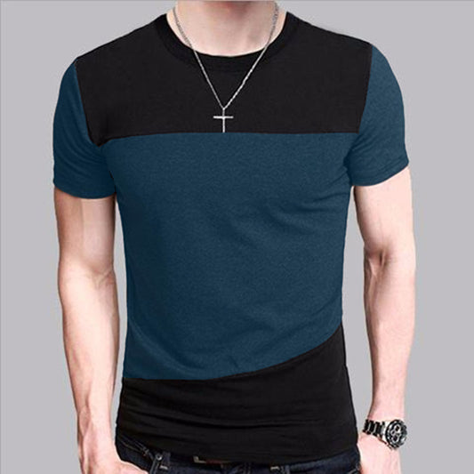 Camiseta de manga corta con cuello redondo para hombre, con colores a juego.
