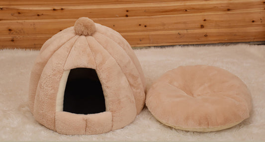 Arena para gatos en forma de bolsa de calabaza