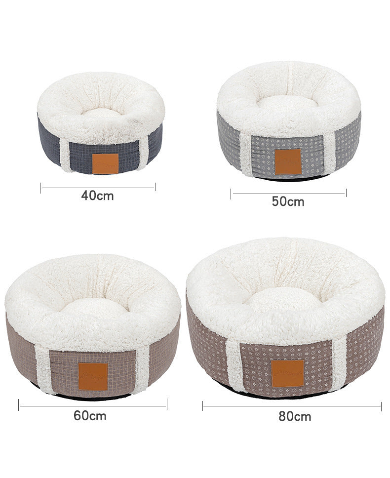 Cama para mascotas de lana de cordero súper suave y cálida para el invierno