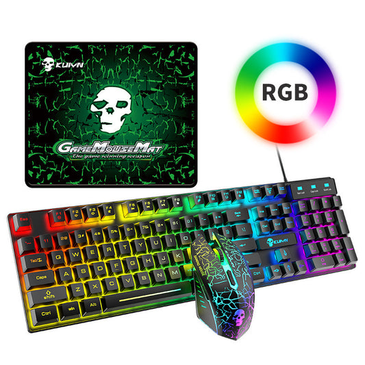 Conjunto de teclado y mouse luminosos Kuiying T6RGB