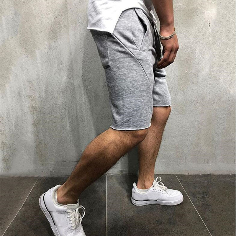 Pantalones cortos deportivos grises de verano para hombre para gimnasio.